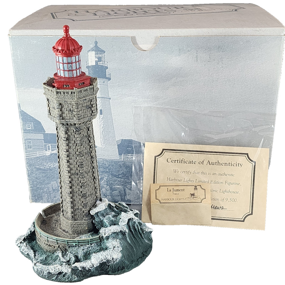 Harbour Lights Lighthouses La Jument, France #192 Hand Painted w/Box and COA